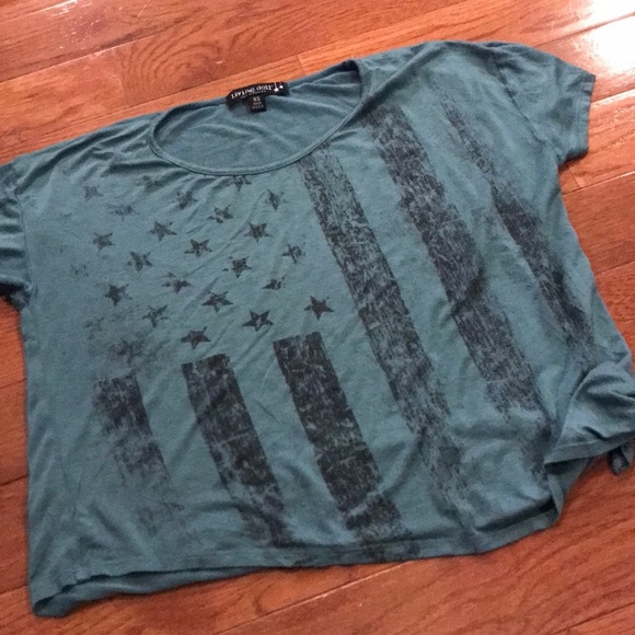 JUNIORS XS flag crop shirt - Picture 2 of 2